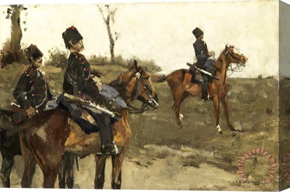 George Hendrik Breitner Hussars Stretched Canvas Print / Canvas Art