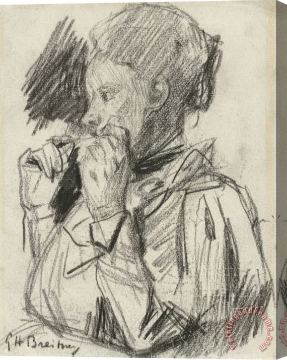George Hendrik Breitner Lize Jordan, Zittend Naar Links Stretched Canvas Painting / Canvas Art
