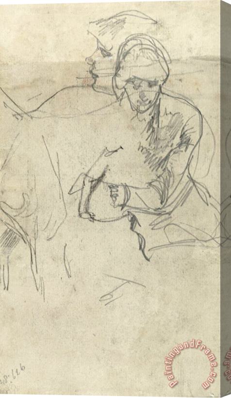 George Hendrik Breitner Schetsen Van Een Vrouw Stretched Canvas Print / Canvas Art
