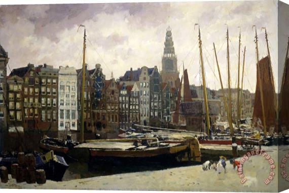 George Hendrik Breitner The Damrak, Amsterdam Stretched Canvas Print / Canvas Art