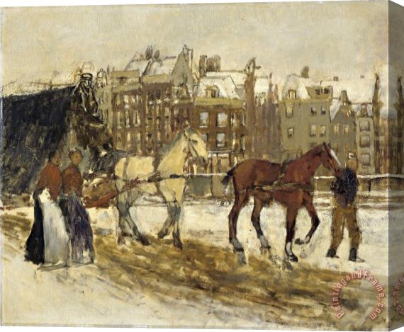George Hendrik Breitner The Rokin, Amsterdam Stretched Canvas Painting / Canvas Art