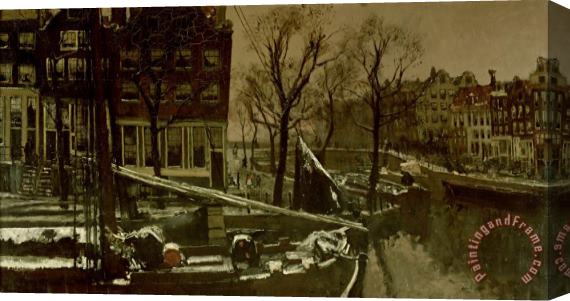 George Hendrik Breitner Winter in Amsterdam Stretched Canvas Print / Canvas Art