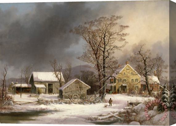 George Henry Durrie Winter in The Country: a Cold Morning Stretched Canvas Print / Canvas Art