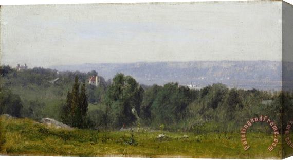 George Inness Along The Hudson Stretched Canvas Painting / Canvas Art