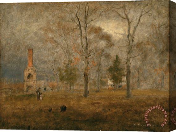 George Inness Gray Day, Goochland Stretched Canvas Painting / Canvas Art