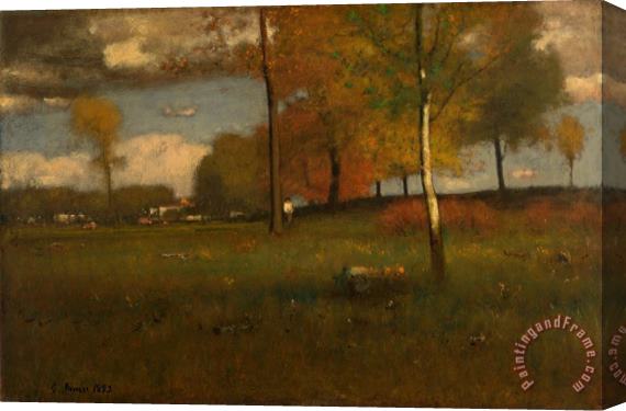 George Inness Near The Village, October Stretched Canvas Print / Canvas Art