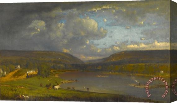 George Inness On The Delaware River Stretched Canvas Print / Canvas Art