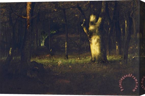 George Inness Sunset in The Woods Stretched Canvas Print / Canvas Art