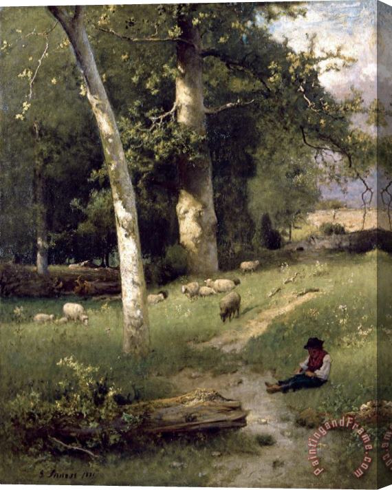 George Inness Under The Greenwood Stretched Canvas Painting / Canvas Art