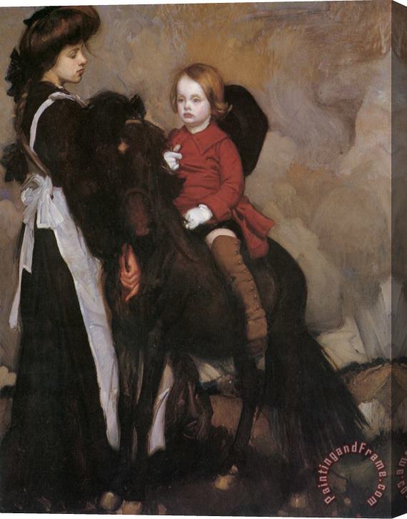 George Lambert Equestrian Portrait of a Boy Stretched Canvas Print / Canvas Art