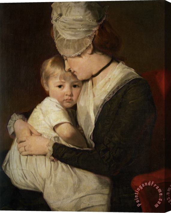George Romney Portrait of Mrs Anne Carwardine And Her Eldest Son Thomas Stretched Canvas Painting / Canvas Art