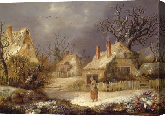 George Smith A Winter Landscape Stretched Canvas Painting / Canvas Art