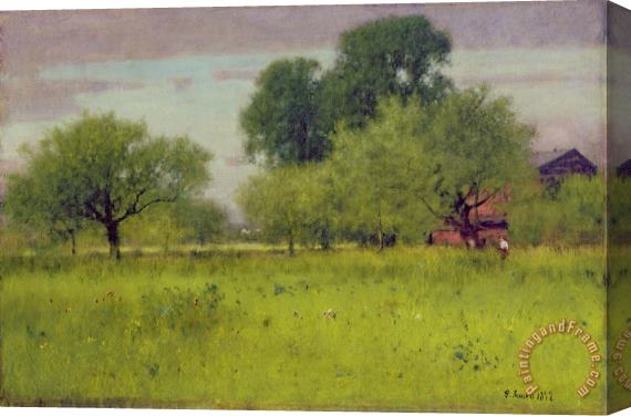 George Snr Inness Apple Orchard Stretched Canvas Painting / Canvas Art