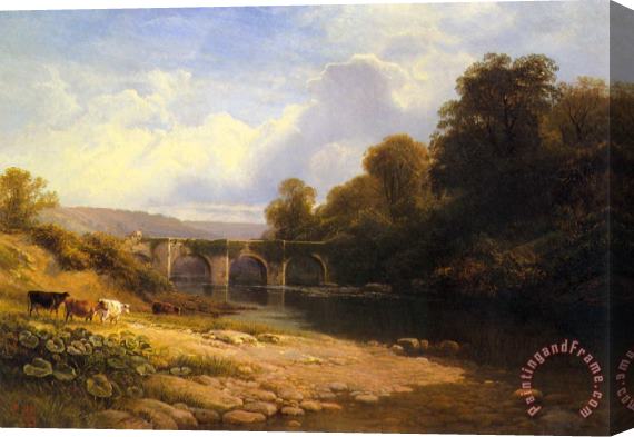 George Vicat Cole Staveton Bridge, Devon Stretched Canvas Print / Canvas Art
