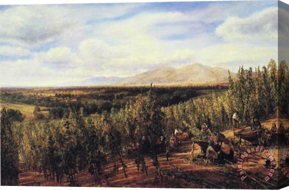 George Vicat Cole The Hop Gardens Stretched Canvas Painting / Canvas Art