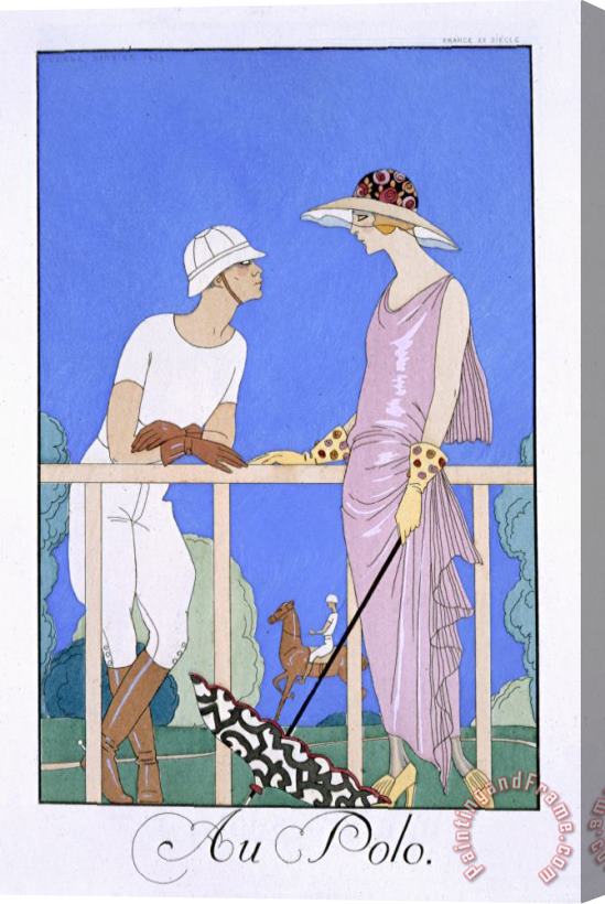 Georges Barbier At Polo Stretched Canvas Print / Canvas Art