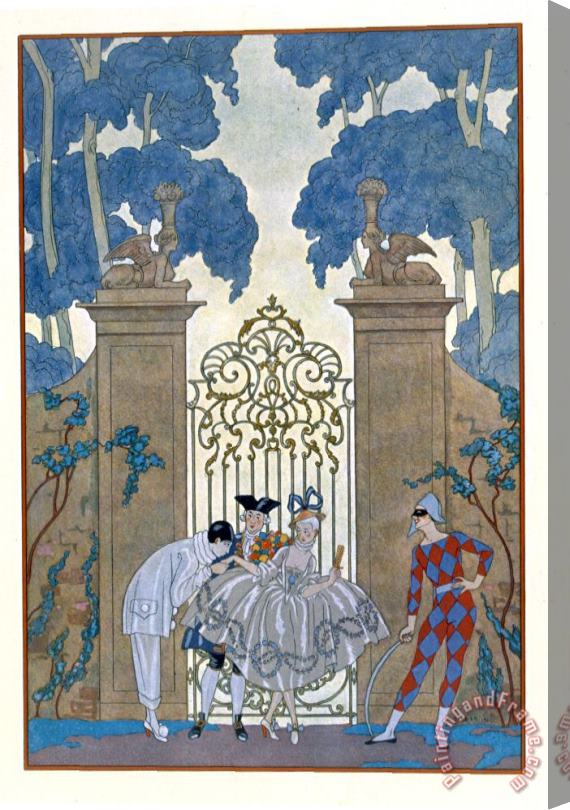 Georges Barbier Columbine Stretched Canvas Painting / Canvas Art
