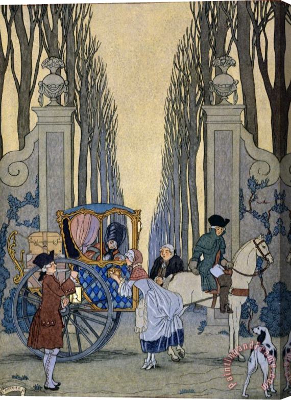 Georges Barbier Illustration From 'les Liaisons Dangereuses' Stretched Canvas Painting / Canvas Art
