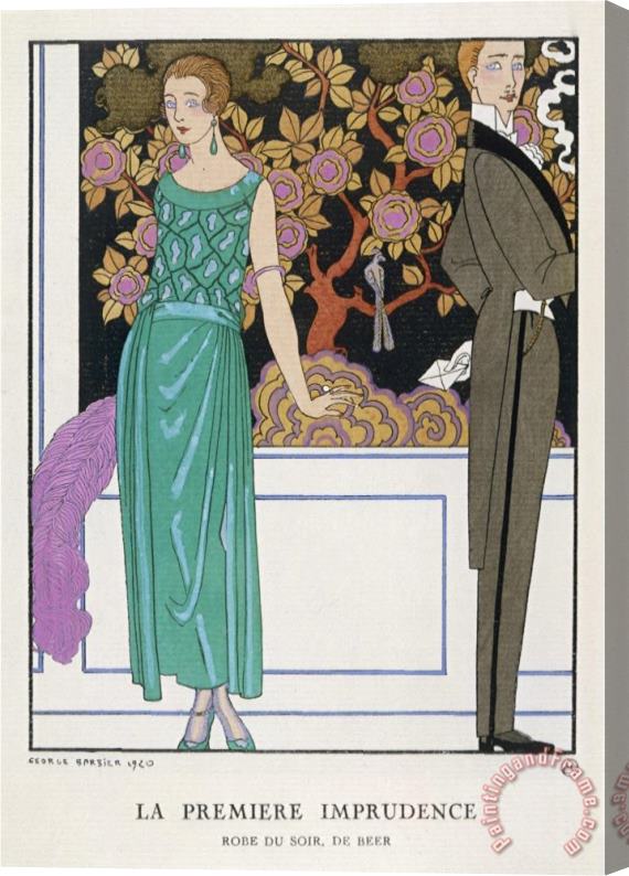 Georges Barbier Jade Green Dress by Beer Stretched Canvas Painting / Canvas Art