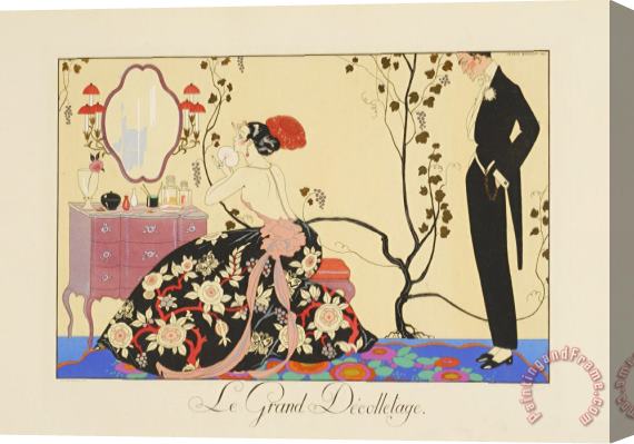 Georges Barbier Le Grand Decolletage Stretched Canvas Painting / Canvas Art