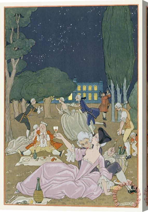 Georges Barbier On The Lawn Stretched Canvas Print / Canvas Art