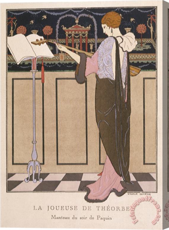 Georges Barbier Paquin Evening Coat Stretched Canvas Print / Canvas Art