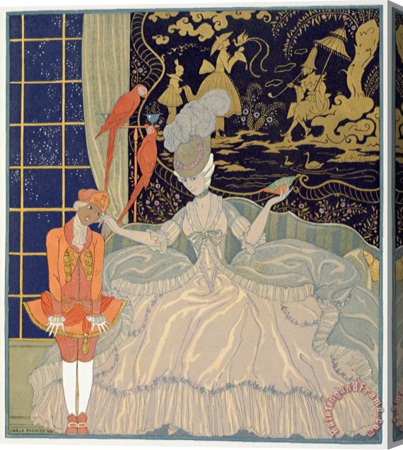 Georges Barbier Punishing The Page Stretched Canvas Painting / Canvas Art