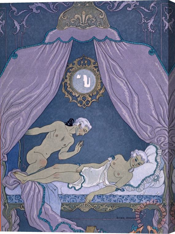 Georges Barbier Scene From 'les Liaisons Dangereuses' Stretched Canvas Painting / Canvas Art