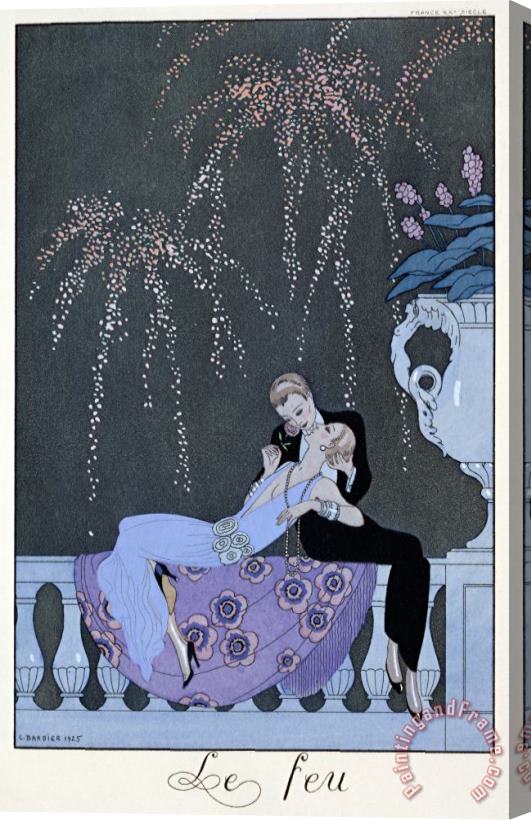 Georges Barbier The Fire Stretched Canvas Print / Canvas Art