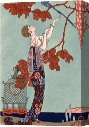 Phryne (4th Century B.c.) Canvas Prints - The Flighty Bird France Early 20th Century by Georges Barbier