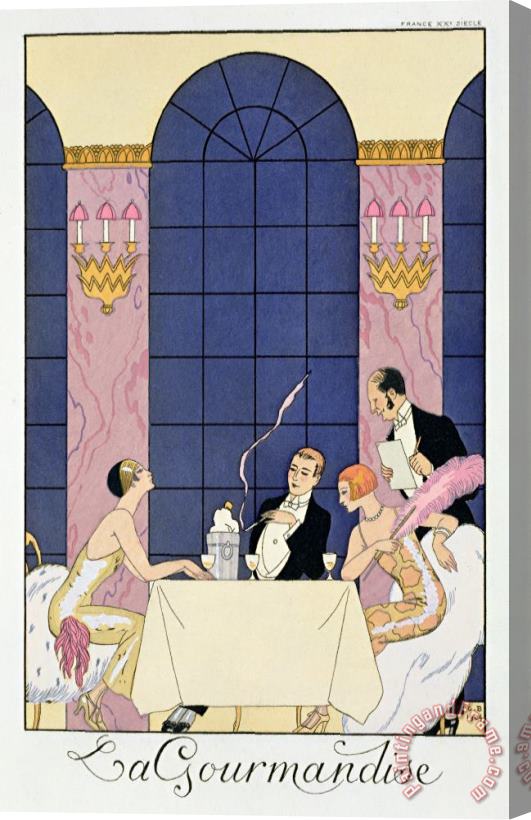 Georges Barbier The Gourmands Stretched Canvas Print / Canvas Art