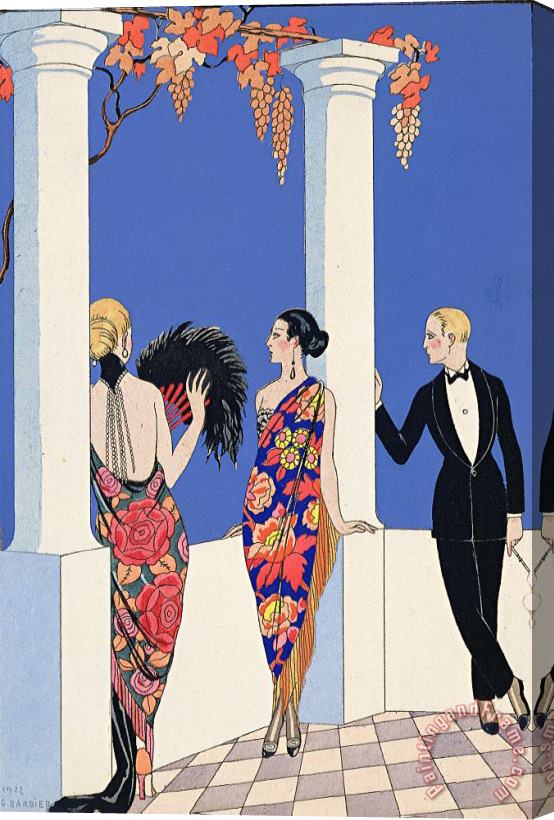 Georges Barbier The Taste Of Shawls Stretched Canvas Painting / Canvas Art