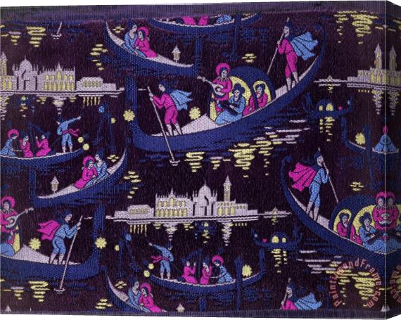 Georges Barbier Venise Fete De Nuit Furnishing Fabric Woven Silk France C 1921 Stretched Canvas Print / Canvas Art