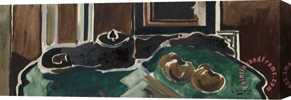 Georges Braque Nature Morte a La Theiere (fond Vert), 1957 Stretched Canvas Print / Canvas Art