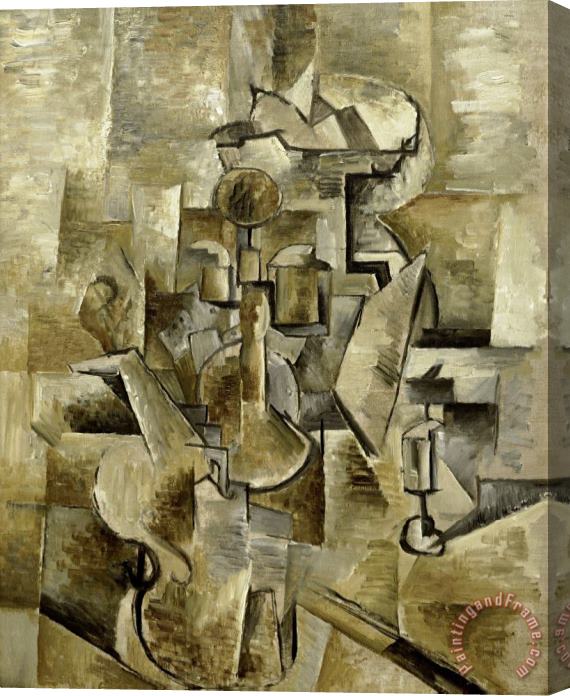 Georges Braque Violin And Candlestick, 1910 Stretched Canvas Painting / Canvas Art