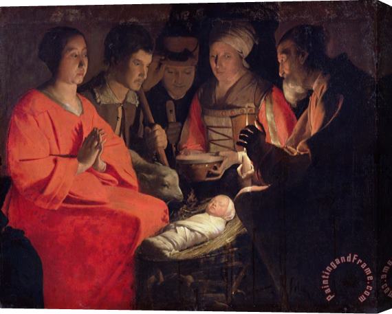 Georges de la Tour Adoration of the Shepherds Stretched Canvas Print / Canvas Art