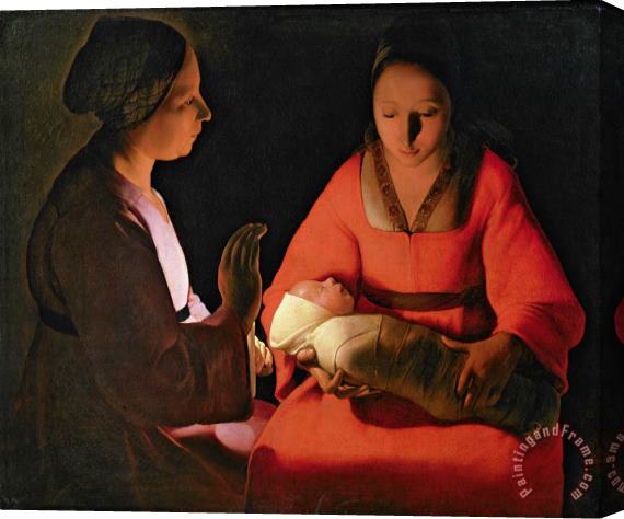 Georges de la Tour The New Born Child Stretched Canvas Print / Canvas Art