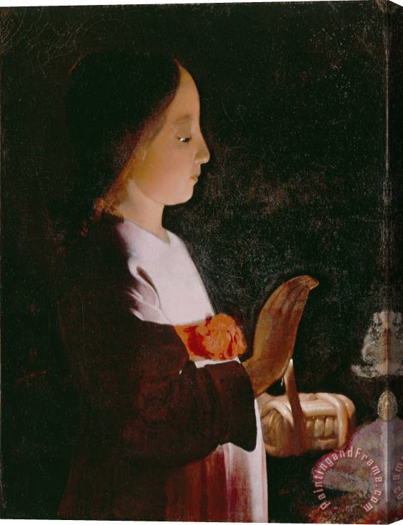 Georges de la Tour Young Virgin Mary Stretched Canvas Print / Canvas Art