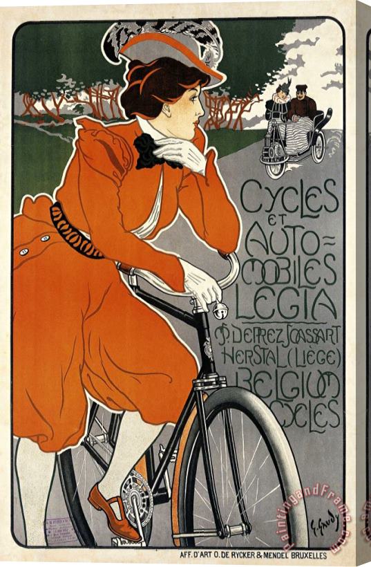 Georges Gaudy Cycles Et Automobiles Legia Stretched Canvas Print / Canvas Art