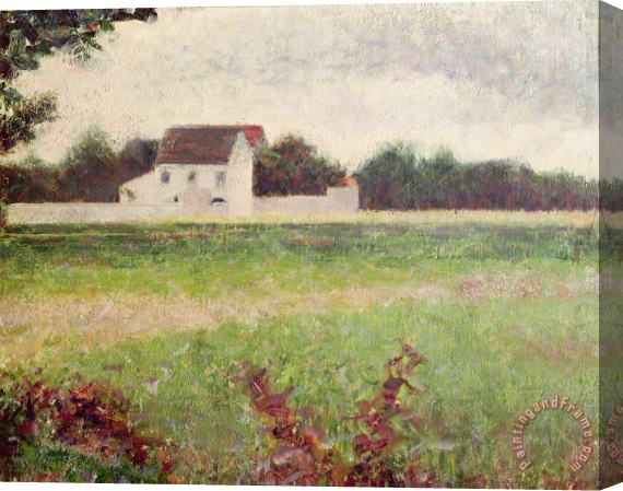 Georges Pierre Seurat Landscape in the Ile de France Stretched Canvas Print / Canvas Art