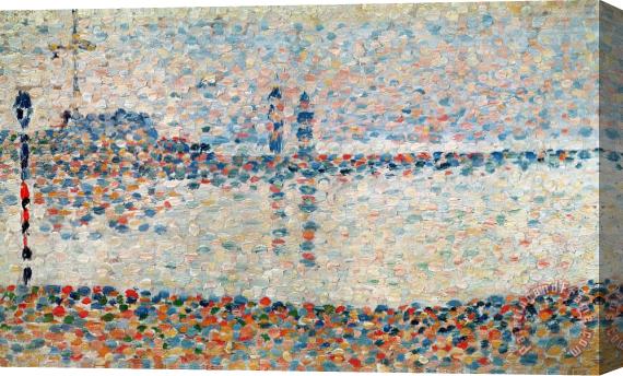 Georges Pierre Seurat Study For The Channel At Gravelines Evening Stretched Canvas Print / Canvas Art