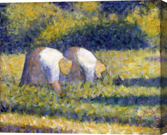 Georges Seurat Farm Women at Work (paysannes Au Travail) Stretched Canvas Print / Canvas Art