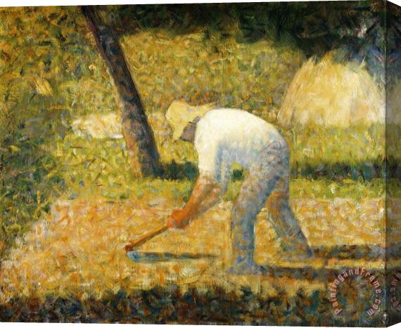 Georges Seurat Peasant with Hoe (paysan a La Houe) Stretched Canvas Painting / Canvas Art