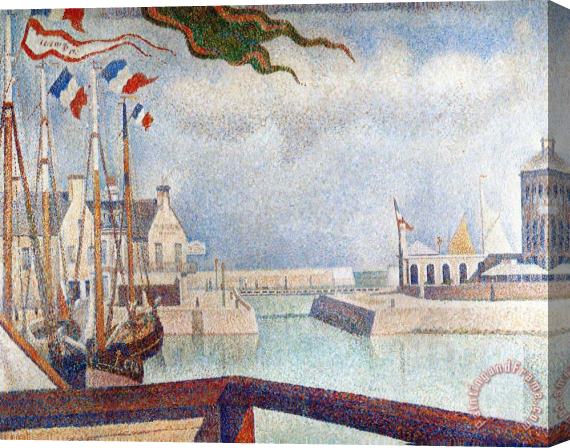 Georges Seurat Sunday at Port En Bessin 1888 Stretched Canvas Painting / Canvas Art