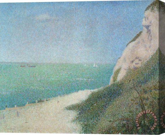 Georges Seurat The Beach Le Bas Butin at Honfleur Stretched Canvas Painting / Canvas Art
