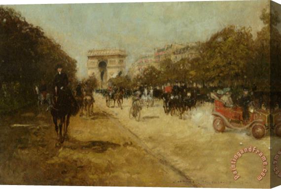 Georges Stein Arc De Triomphe Seen From Avenue Foch Stretched Canvas Painting / Canvas Art