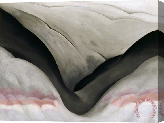 Georgia O'keeffe Black Place Grey And Pink Stretched Canvas Print / Canvas Art