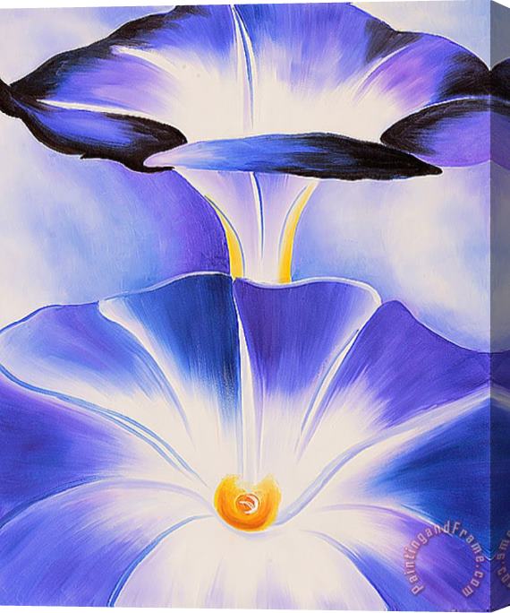 Georgia O'keeffe Blue Morning Glories Stretched Canvas Painting / Canvas Art
