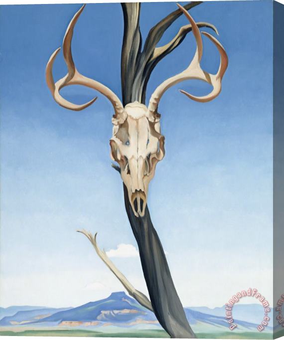 Georgia O'keeffe Deer's Skull with Pedernal, 1936 Stretched Canvas Print / Canvas Art