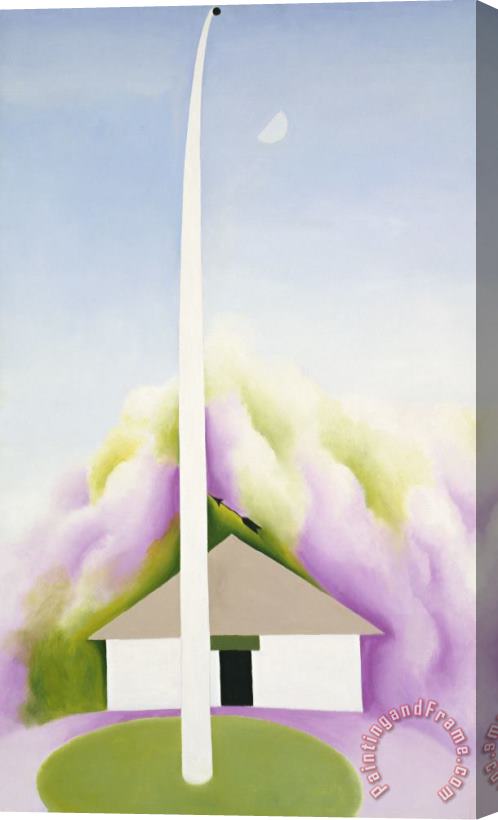 Georgia O'keeffe Flag Pole And White House, 1959 Stretched Canvas Painting / Canvas Art
